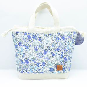 Classic Drawstring Medium - Azure Blooms