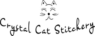 Crystal Cat Stitchery Hand Drawn Stylized Cute Cat Head 