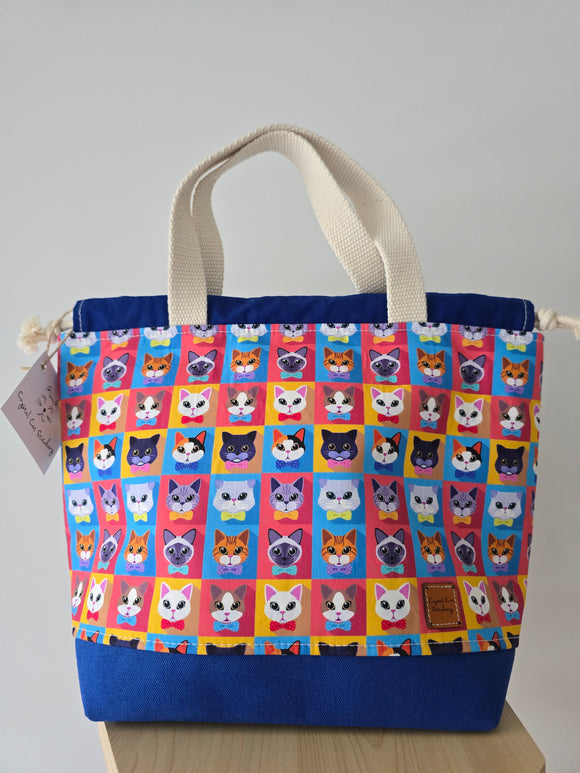 Large Classic Drawstring - Fancy Cats