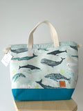 Large Classic Drawstring - Whales