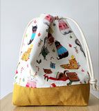 PRE-ORDER Classic Drawstring Sml - Fa La La La kitties