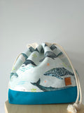 Large Classic Drawstring - Whales